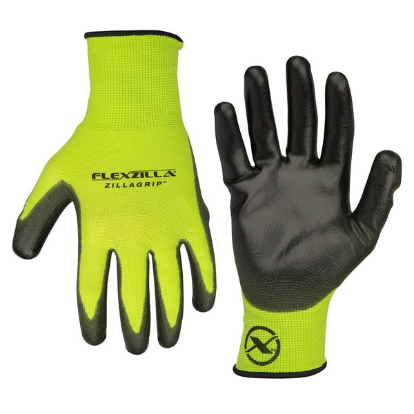 Legacy Flexzilla? ZillaGrip? Polyurethane Dip Gloves, Black/ZillaGreen?, L GC300L